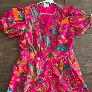 Farm Rio Party Pink Romper Large